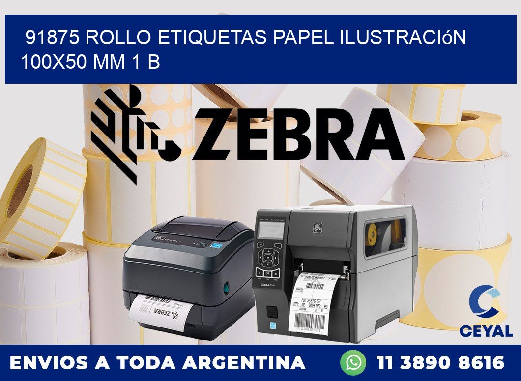 91875 Rollo Etiquetas Papel Ilustración 100x50 Mm 1 B