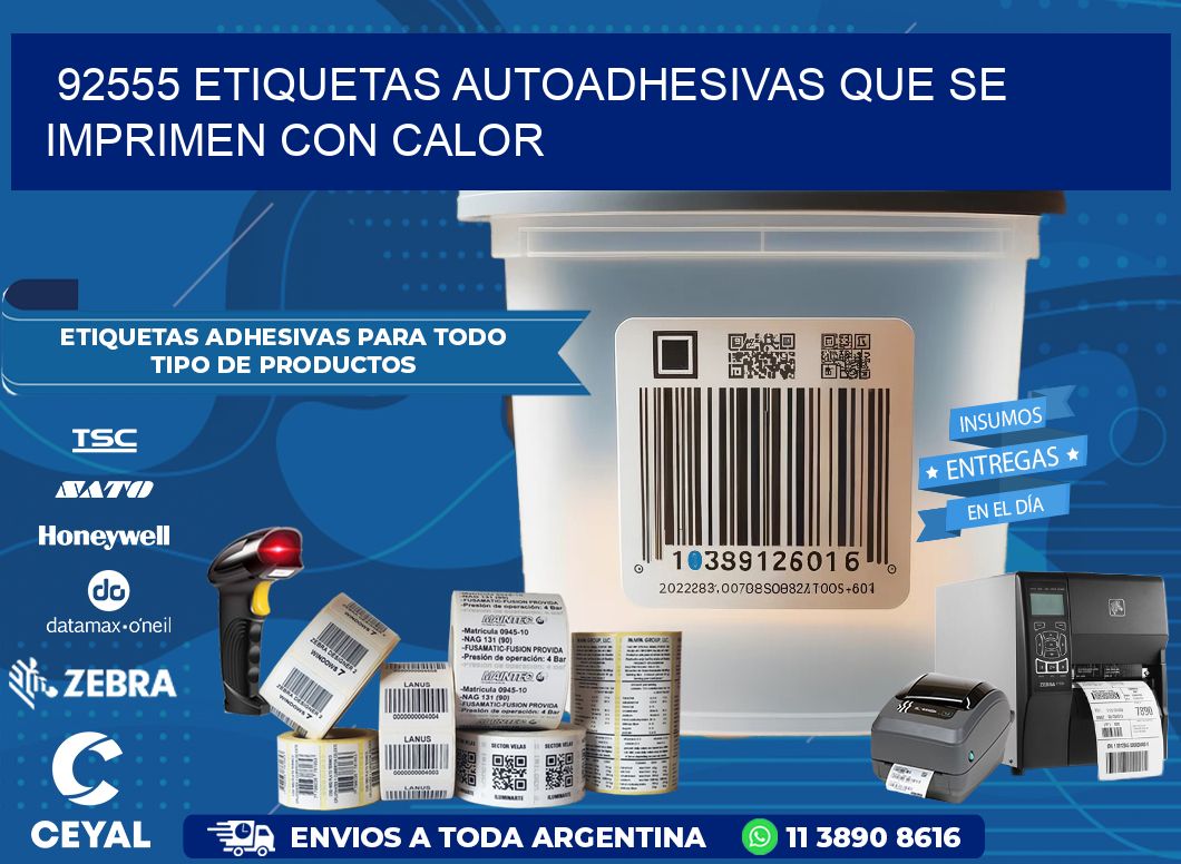 92555 etiquetas autoadhesivas que se imprimen con calor