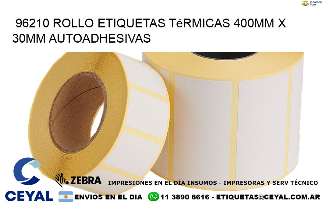 96210 Rollo Etiquetas Térmicas 400mm X 30mm Autoadhesivas