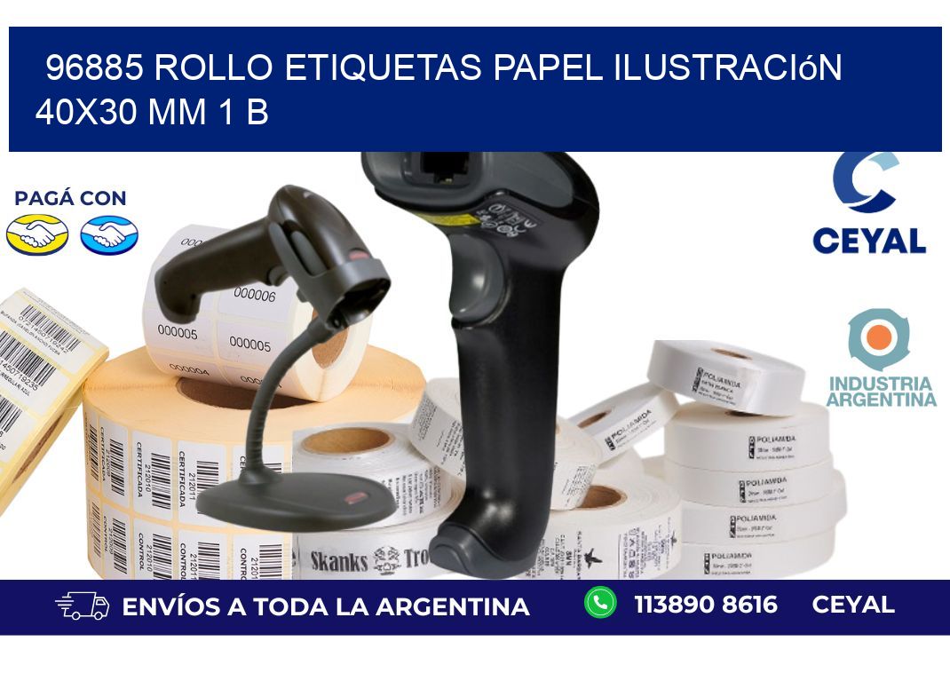 96885 Rollo Etiquetas Papel Ilustración 40x30 Mm 1 B