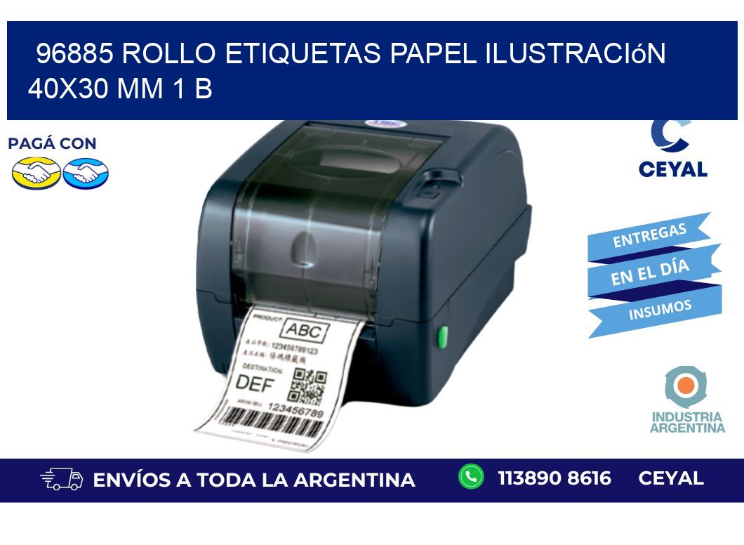 96885 Rollo Etiquetas Papel Ilustración 40x30 Mm 1 B