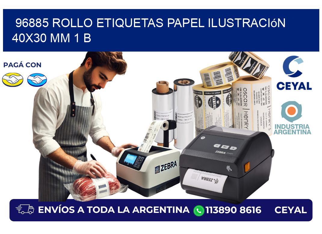 96885 Rollo Etiquetas Papel Ilustración 40×30 Mm 1 B