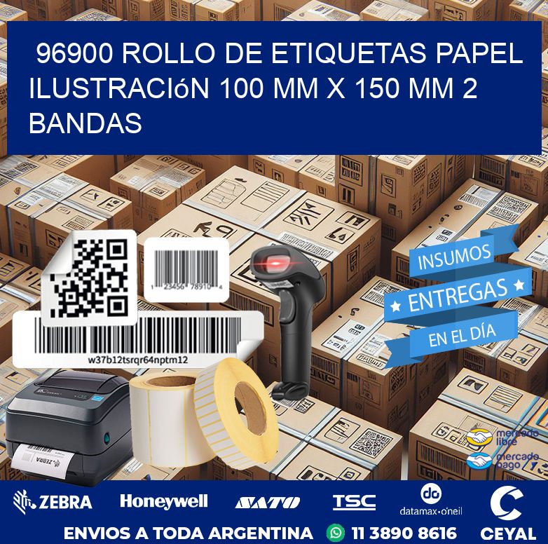 96900 Rollo de Etiquetas Papel Ilustración 100 mm x 150 mm 2 Bandas