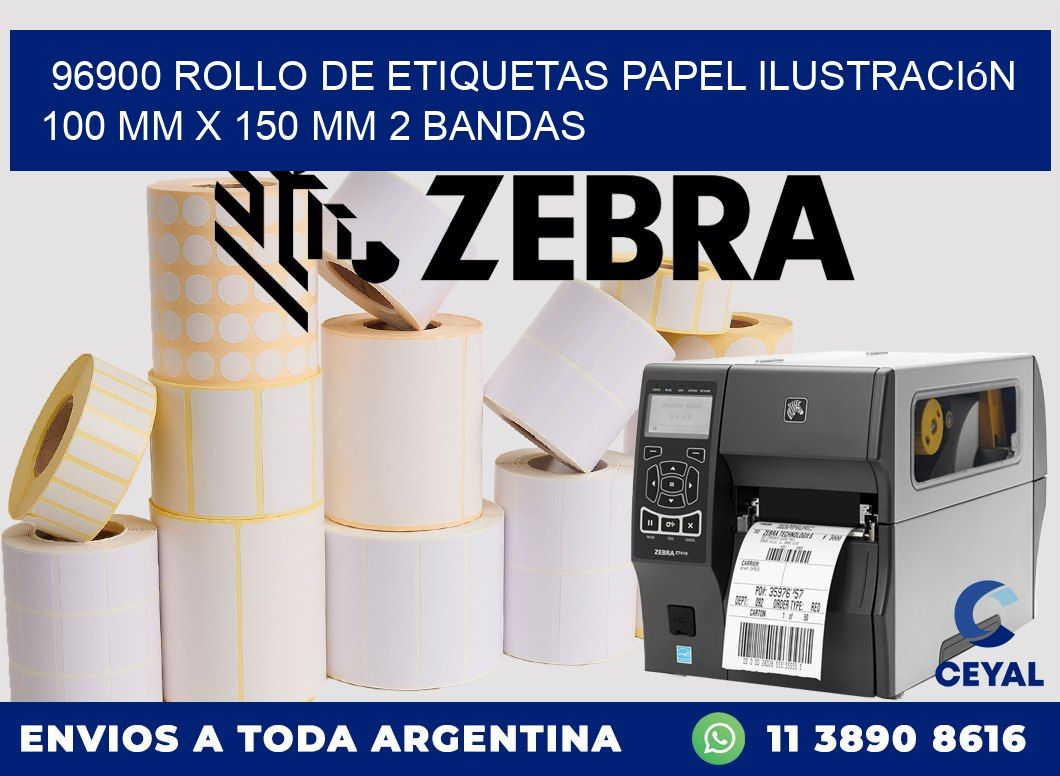 96900 Rollo de Etiquetas Papel Ilustración 100 mm x 150 mm 2 Bandas