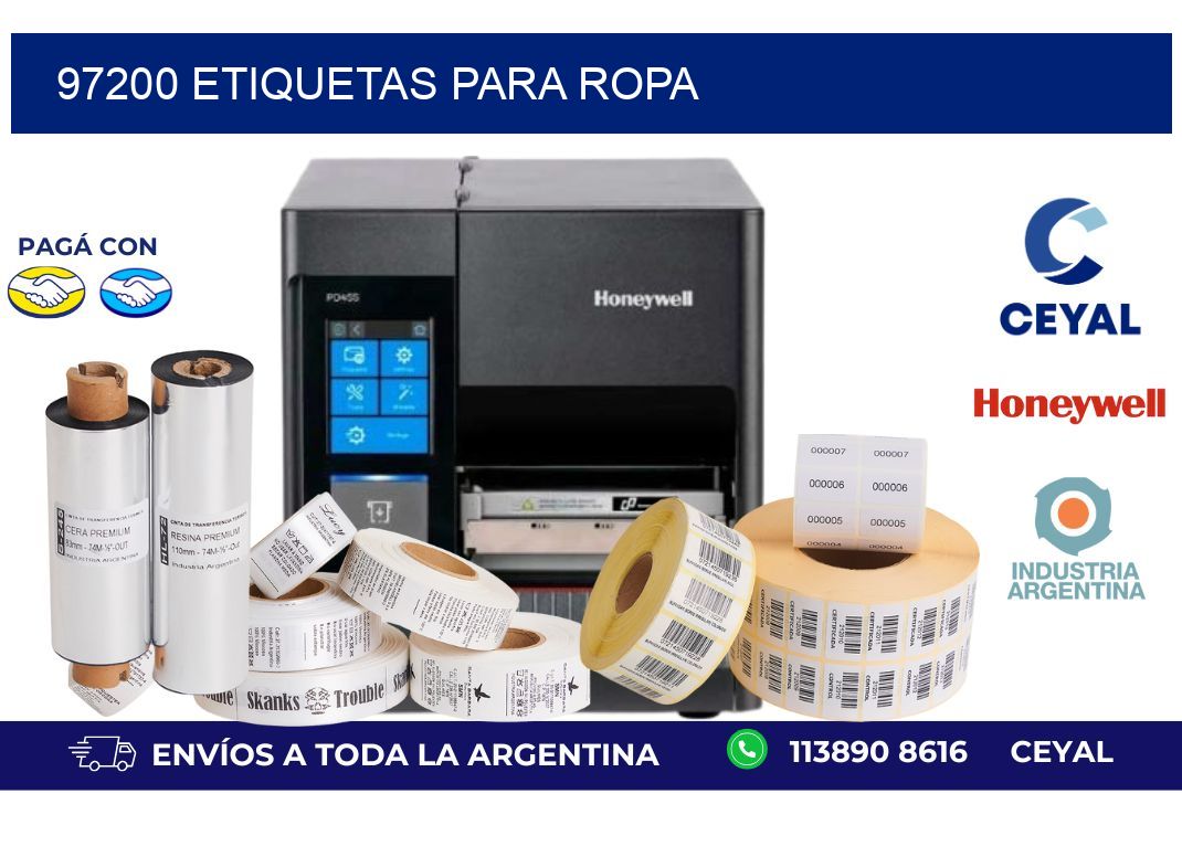 97200 etiquetas para ropa