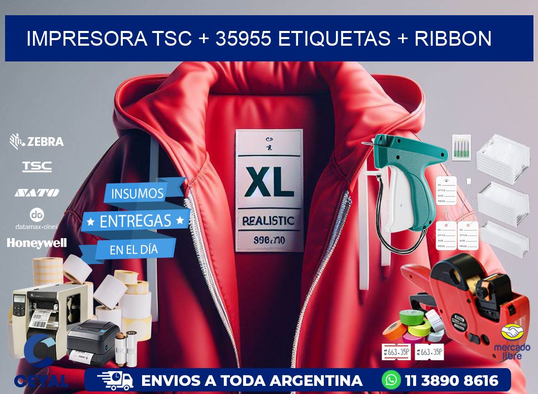 impresora TSC + 35955 etiquetas + ribbon
