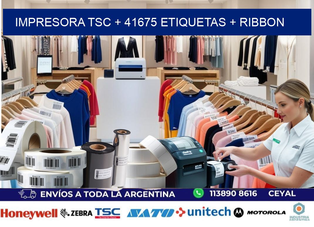 impresora TSC + 41675 etiquetas + ribbon