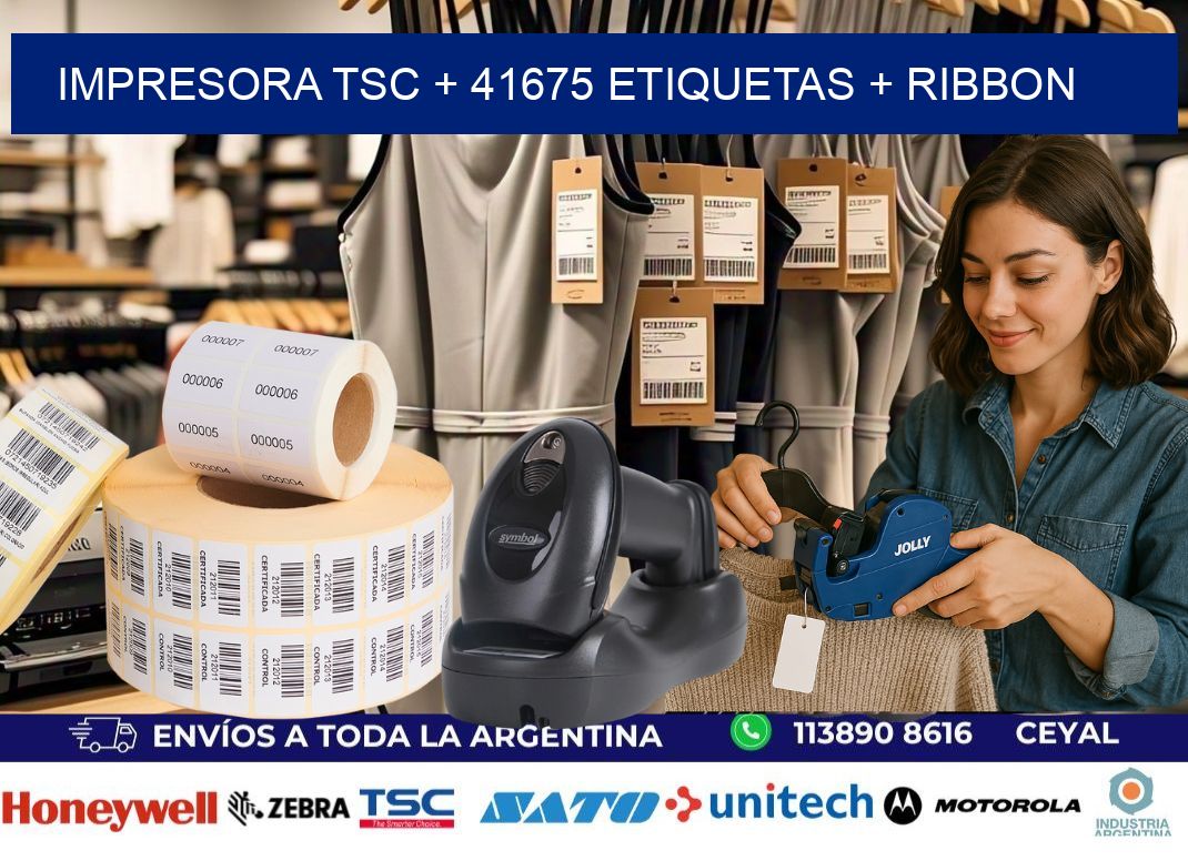 impresora TSC + 41675 etiquetas + ribbon