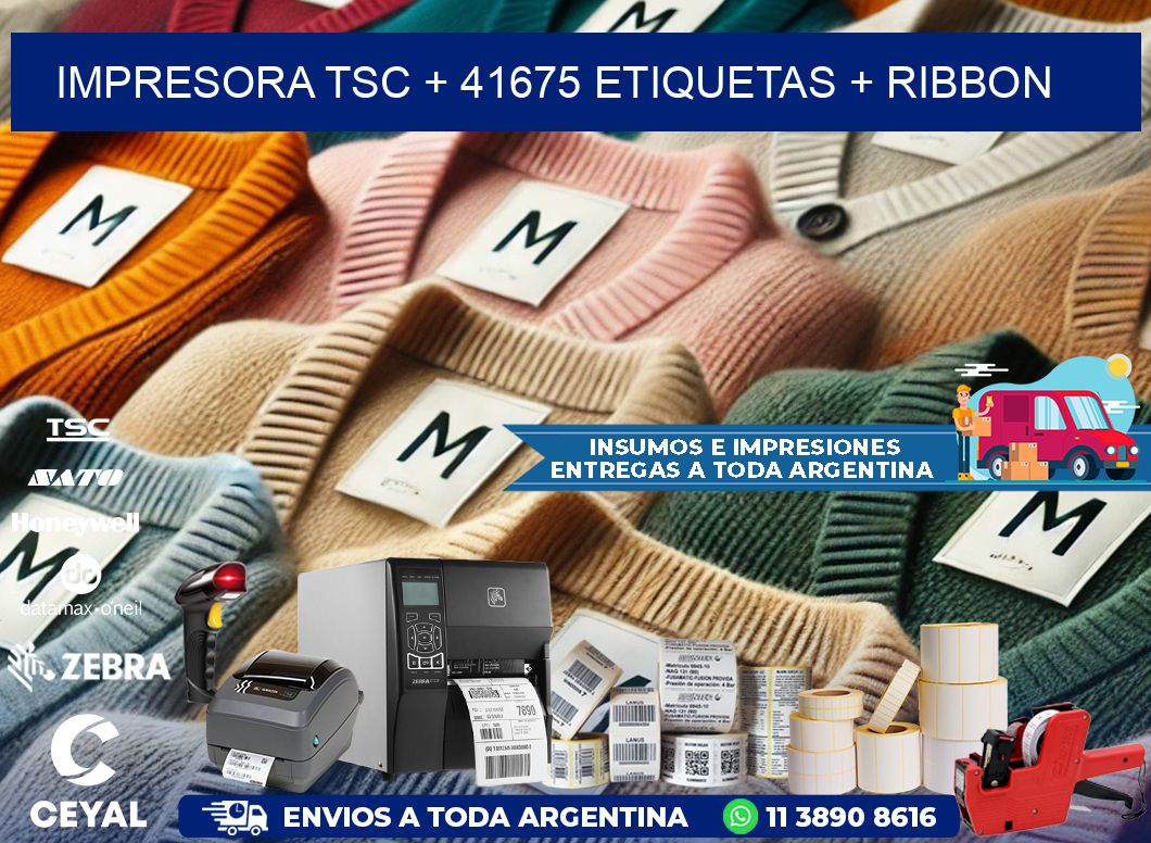 impresora TSC + 41675 etiquetas + ribbon