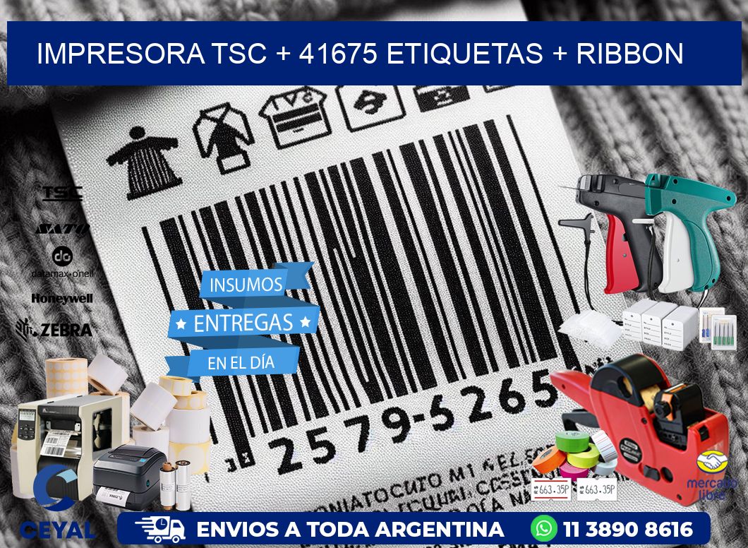 impresora TSC + 41675 etiquetas + ribbon