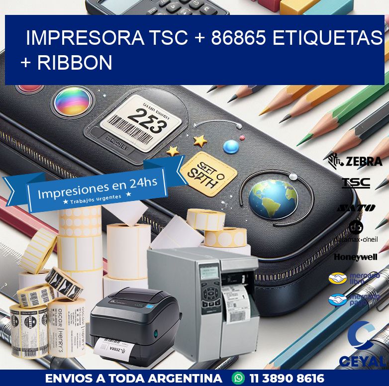 impresora TSC + 86865 etiquetas + ribbon