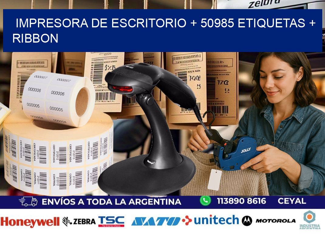 impresora de escritorio + 50985 etiquetas + ribbon