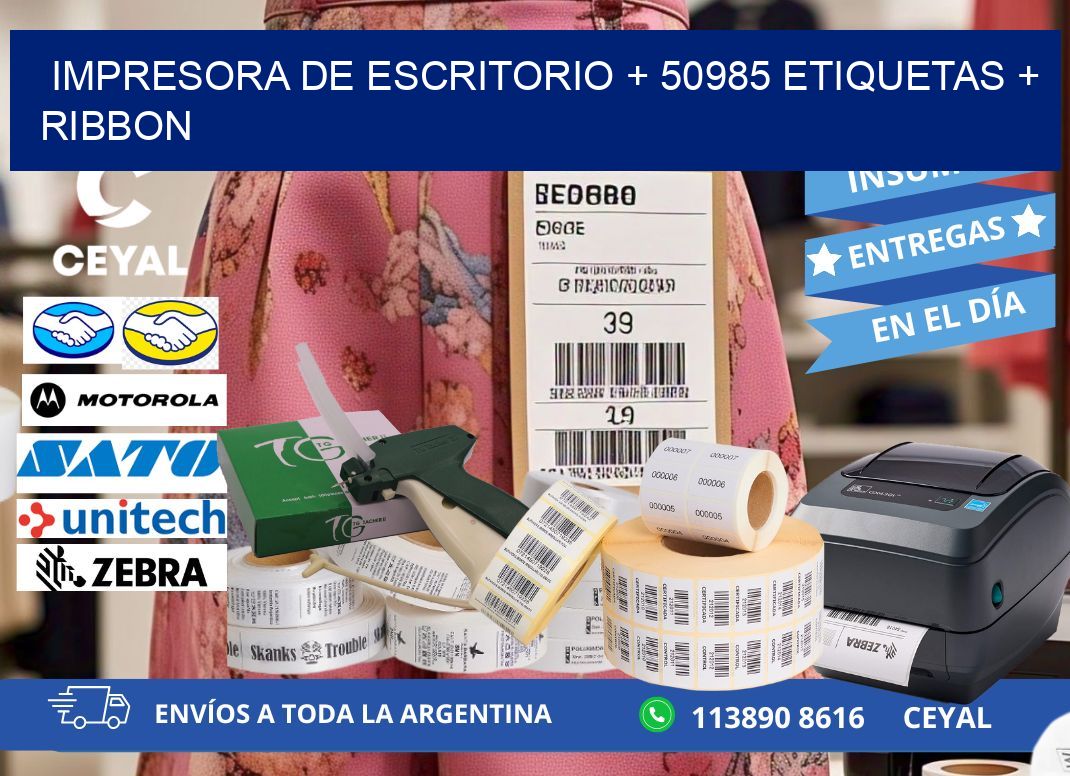 impresora de escritorio + 50985 etiquetas + ribbon