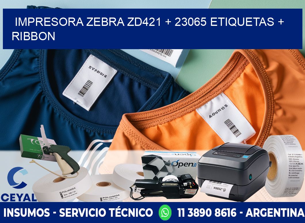 impresora zebra zd421 + 23065 etiquetas + ribbon