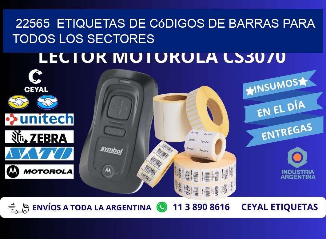 ️22565 Etiquetas de Códigos de Barras para Todos los Sectores