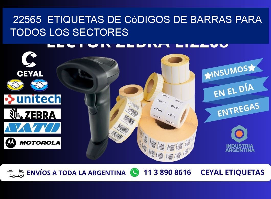 ️22565 Etiquetas de Códigos de Barras para Todos los Sectores