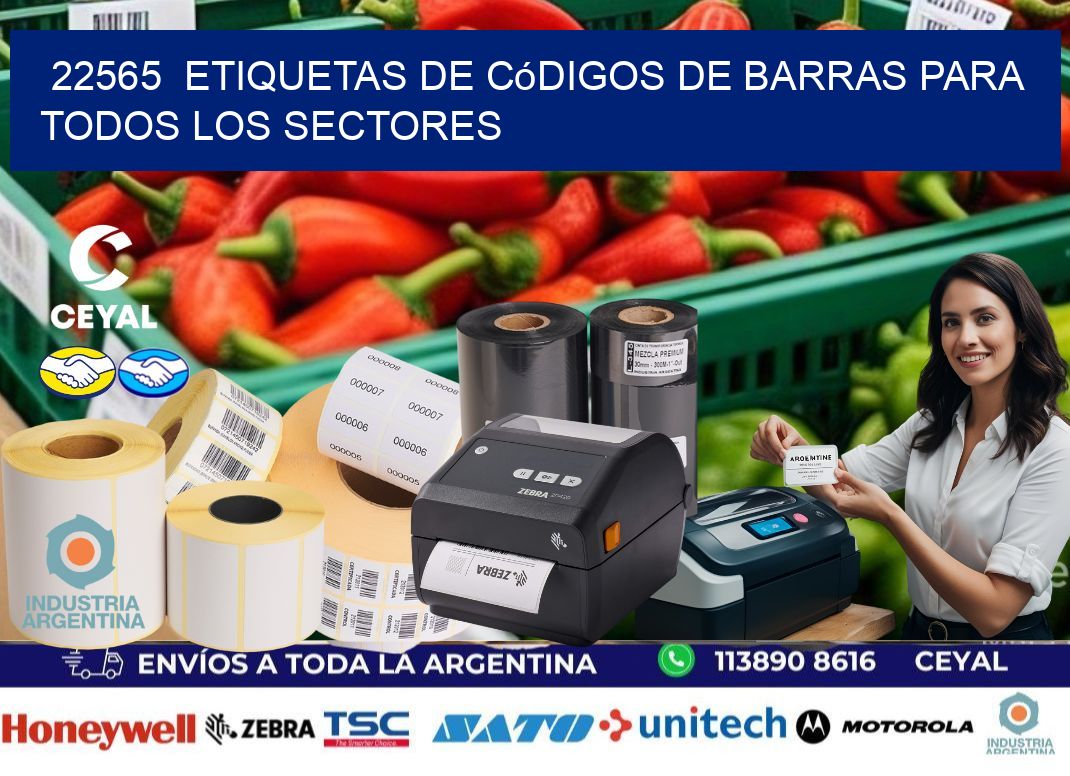 ️22565  Etiquetas de Códigos de Barras para Todos los Sectores