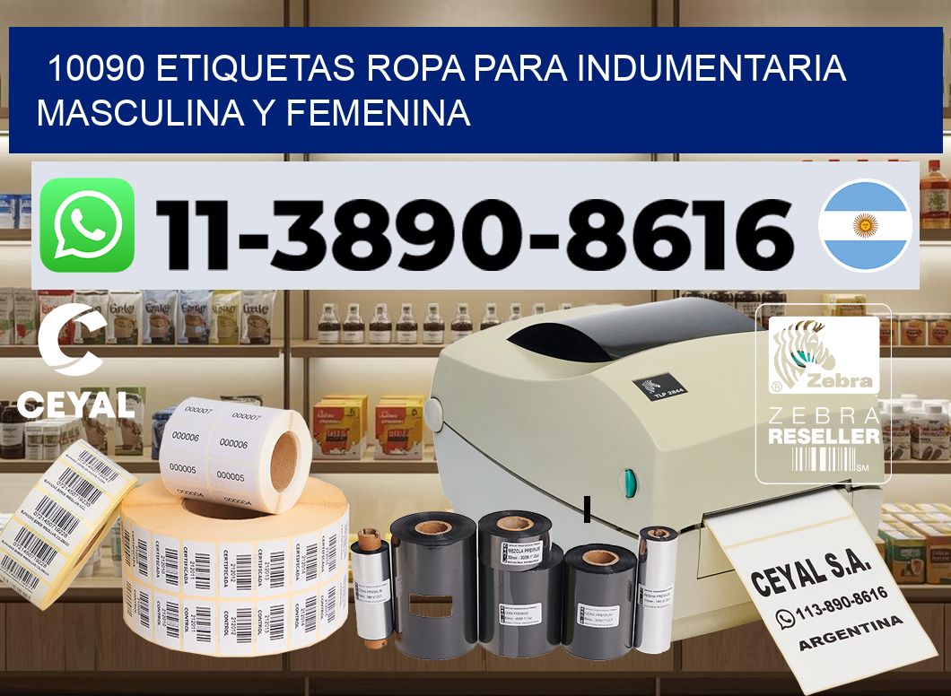 10090 Etiquetas ropa para indumentaria masculina y femenina