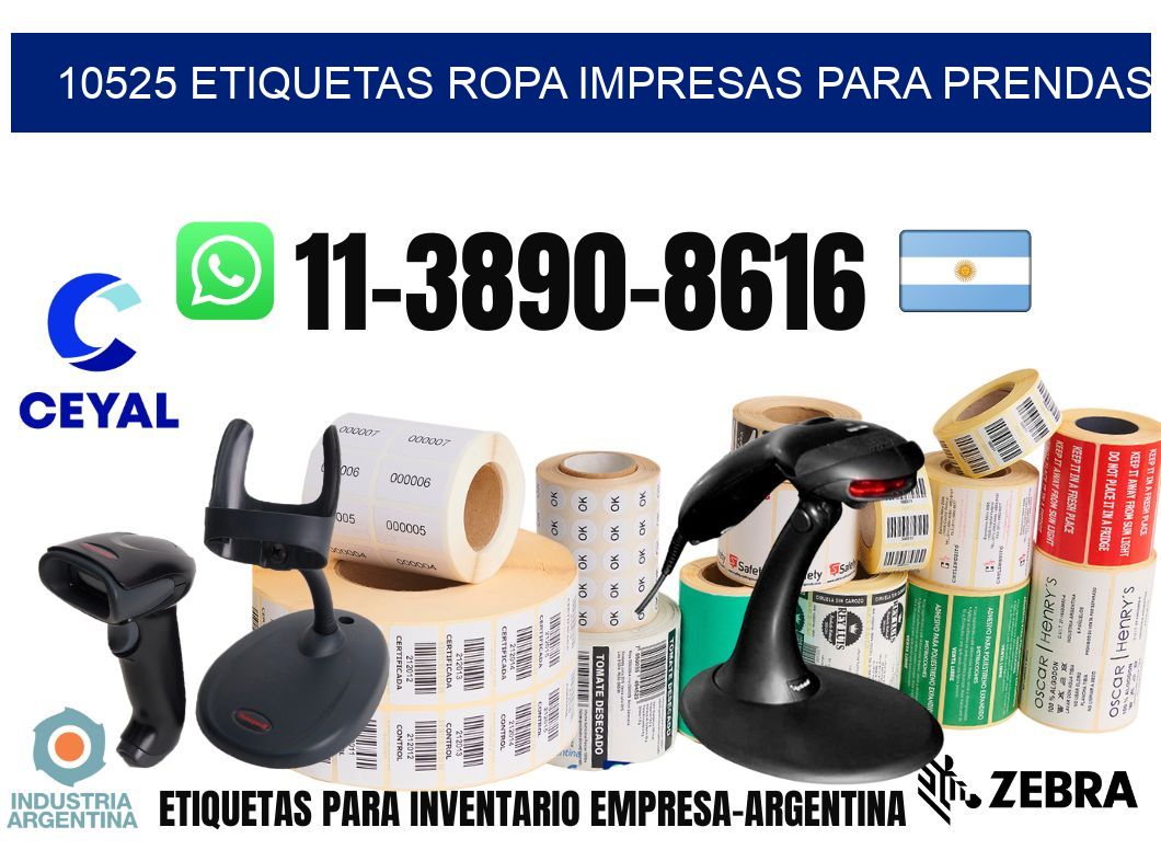 10525 Etiquetas ropa impresas para prendas