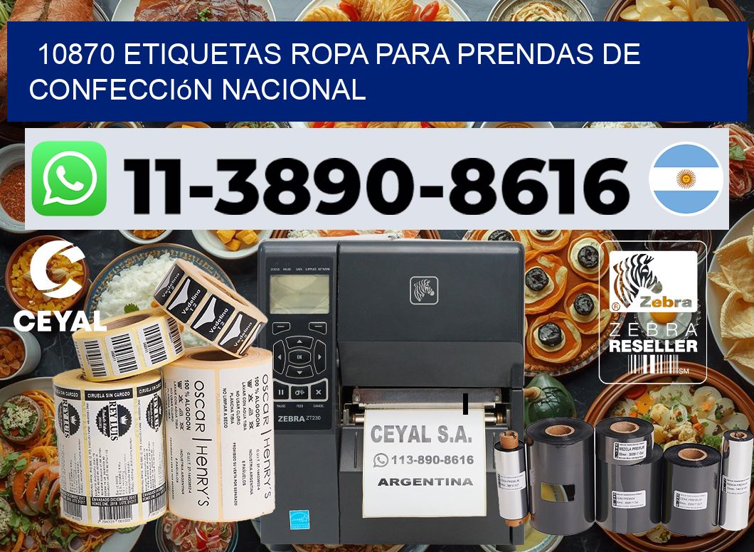 10870 Etiquetas ropa para prendas de confección nacional