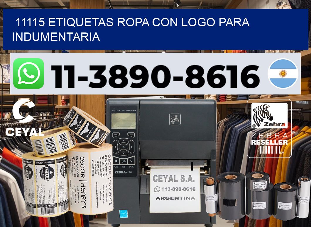 11115 Etiquetas ropa con logo para indumentaria