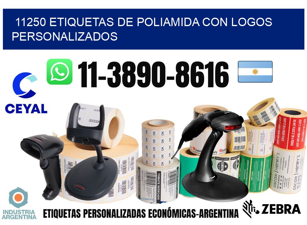 11250 Etiquetas de poliamida con logos personalizados