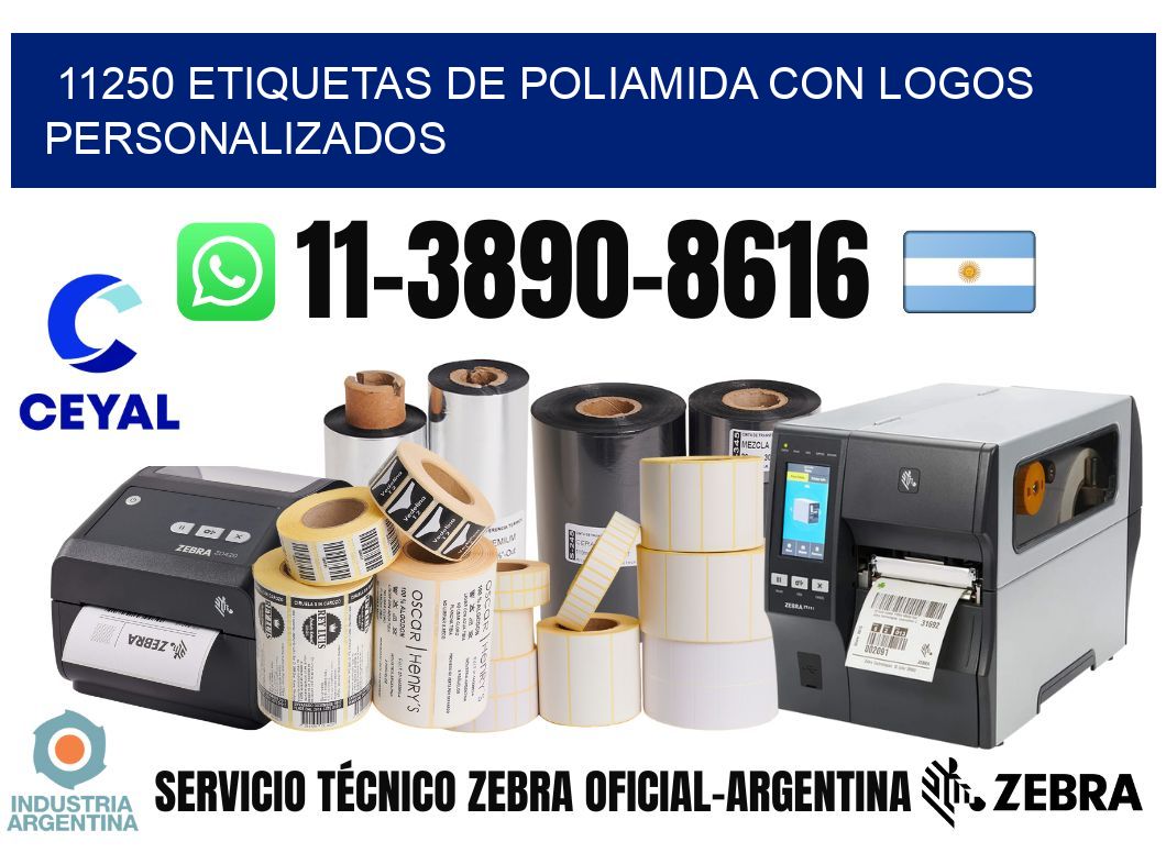 11250 Etiquetas de poliamida con logos personalizados