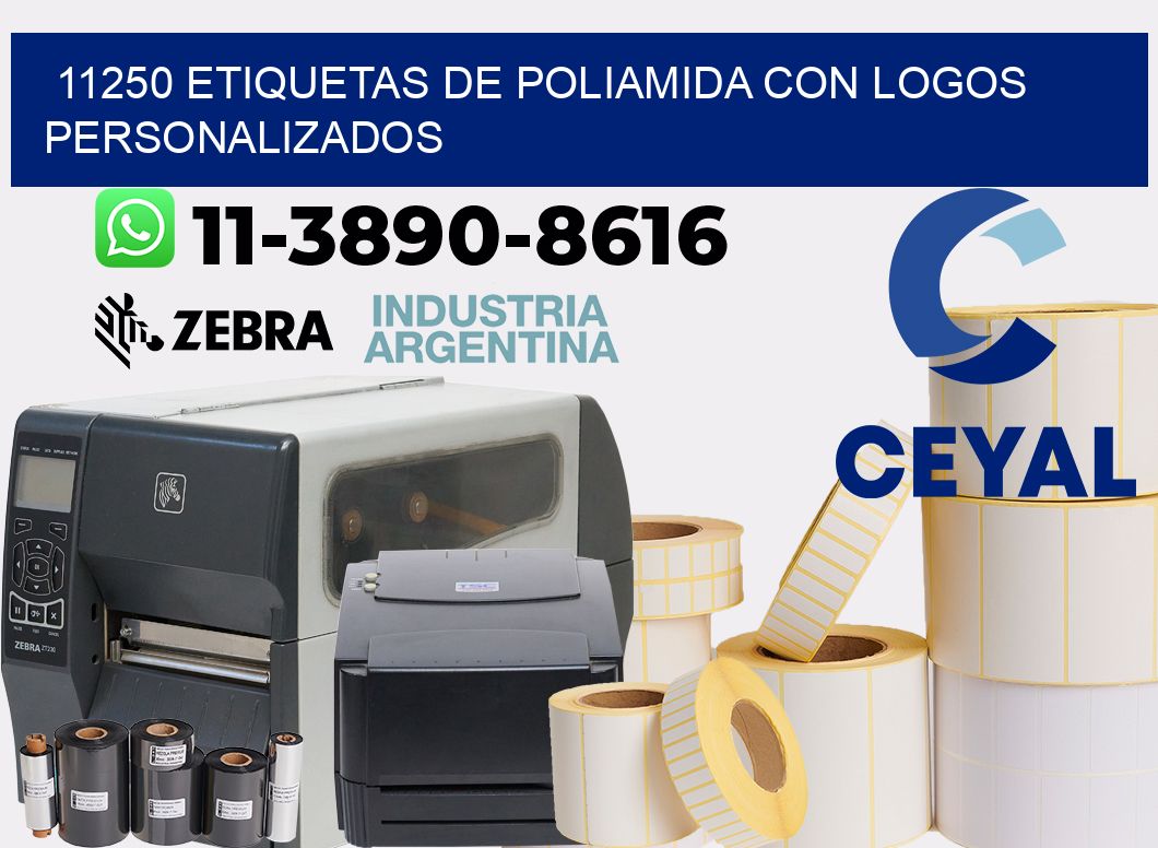 11250 Etiquetas de poliamida con logos personalizados