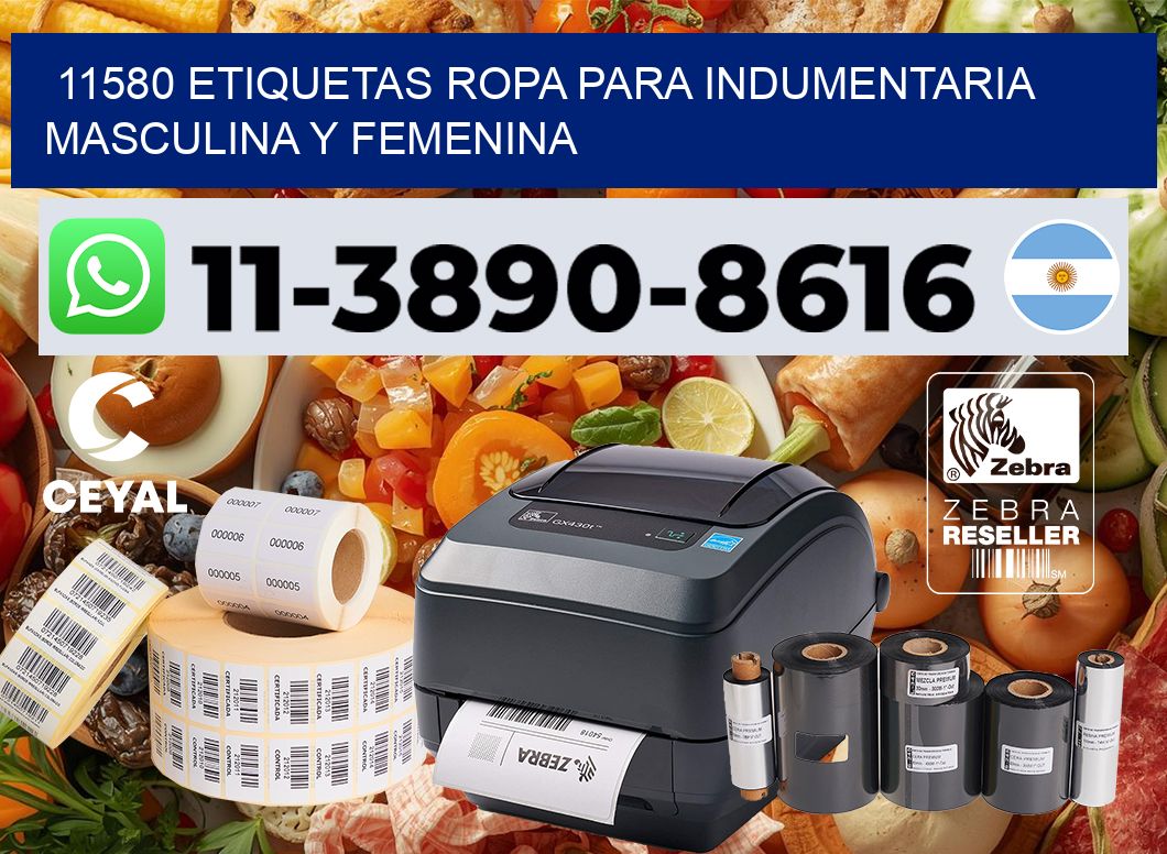11580 Etiquetas ropa para indumentaria masculina y femenina