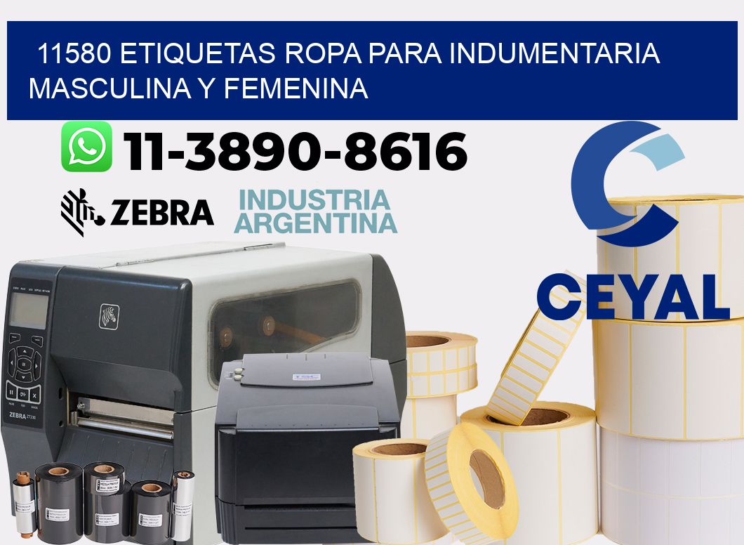 11580 Etiquetas ropa para indumentaria masculina y femenina