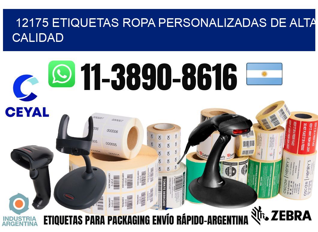 12175 Etiquetas ropa personalizadas de alta calidad