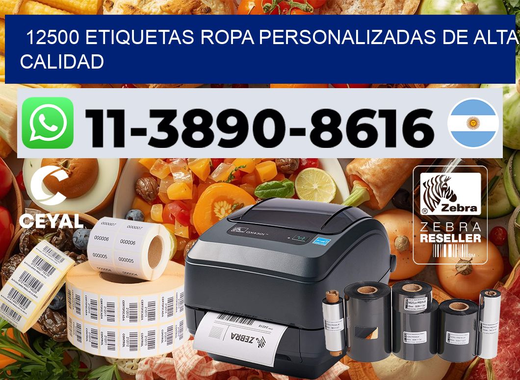 12500 Etiquetas ropa personalizadas de alta calidad
