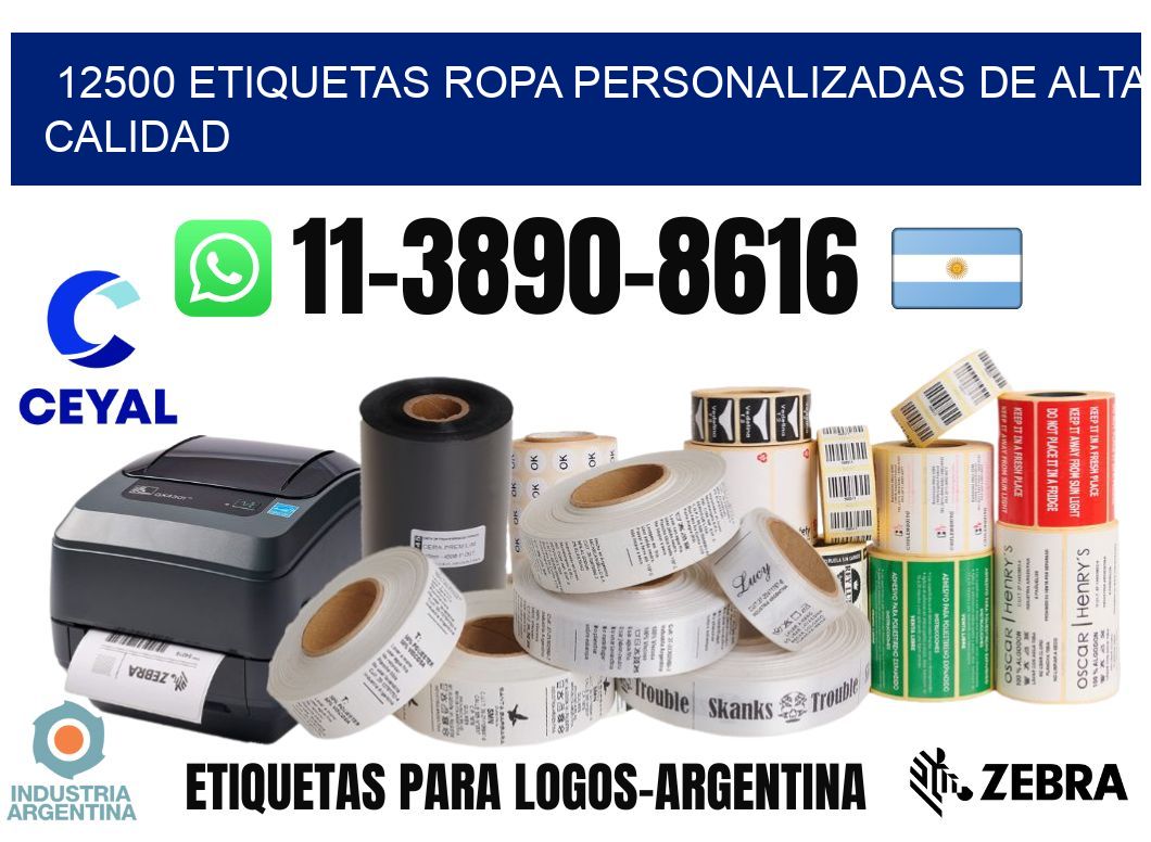 12500 Etiquetas ropa personalizadas de alta calidad