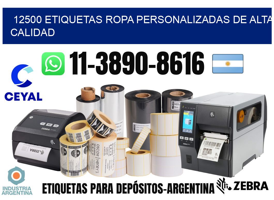 12500 Etiquetas ropa personalizadas de alta calidad