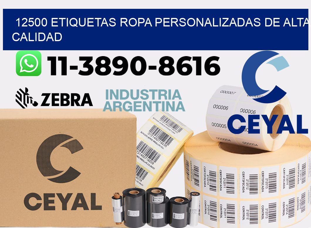 12500 Etiquetas ropa personalizadas de alta calidad