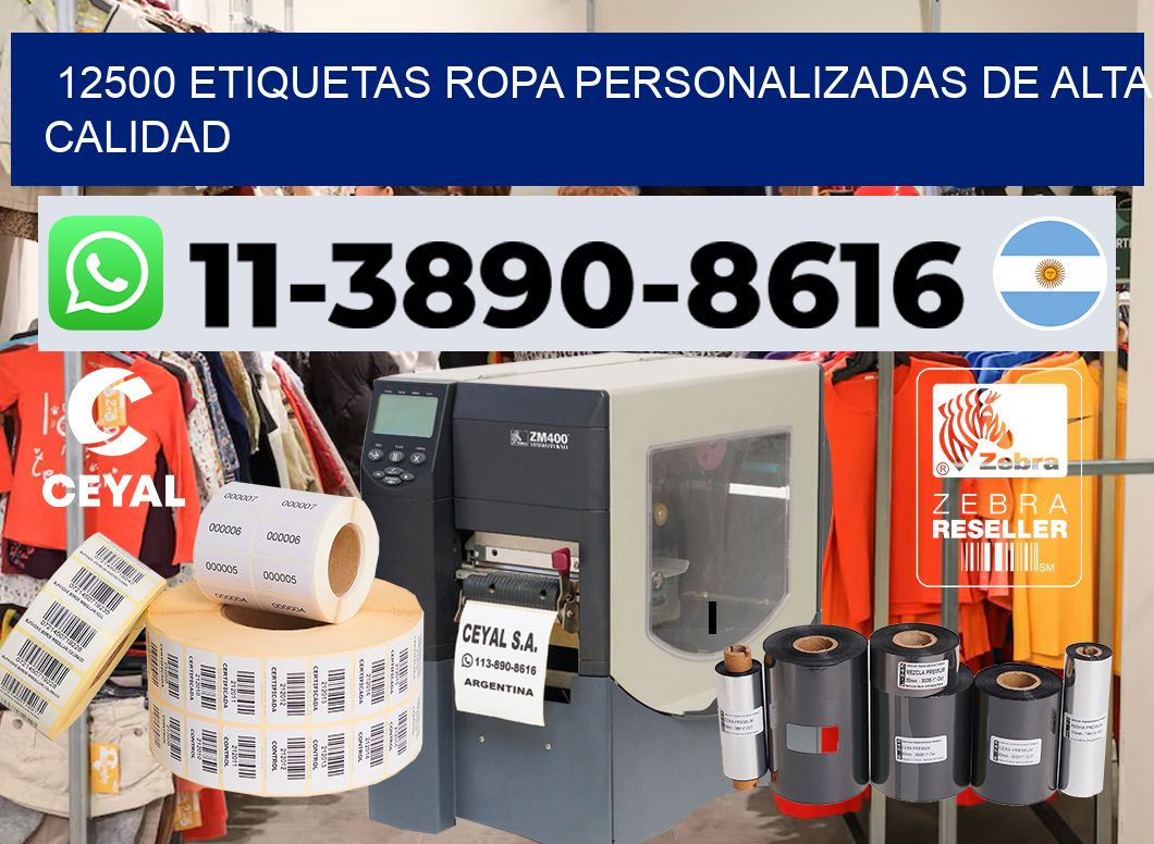 12500 Etiquetas ropa personalizadas de alta calidad