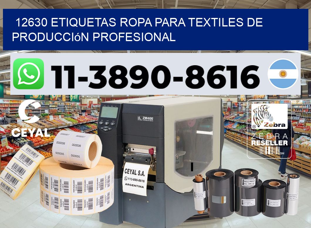 12630 Etiquetas ropa para textiles de producción profesional