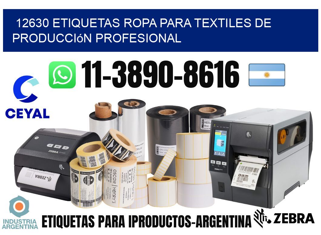 12630 Etiquetas ropa para textiles de producción profesional