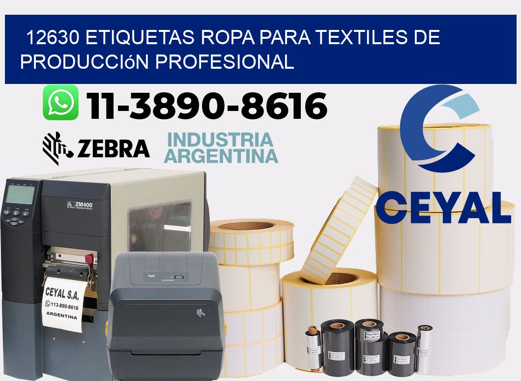 12630 Etiquetas ropa para textiles de producción profesional