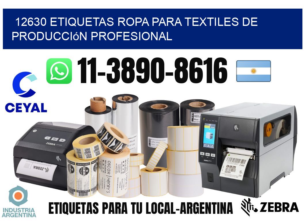 12630 Etiquetas ropa para textiles de producción profesional