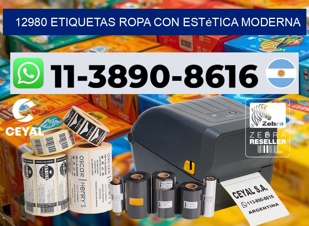 12980 Etiquetas ropa con estética moderna