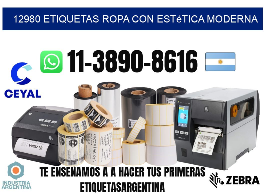 12980 Etiquetas ropa con estética moderna