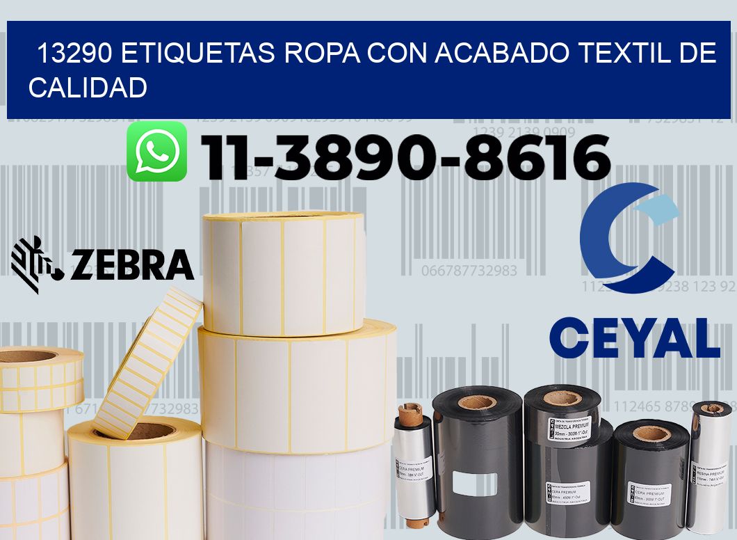 13290 Etiquetas ropa con acabado textil de calidad