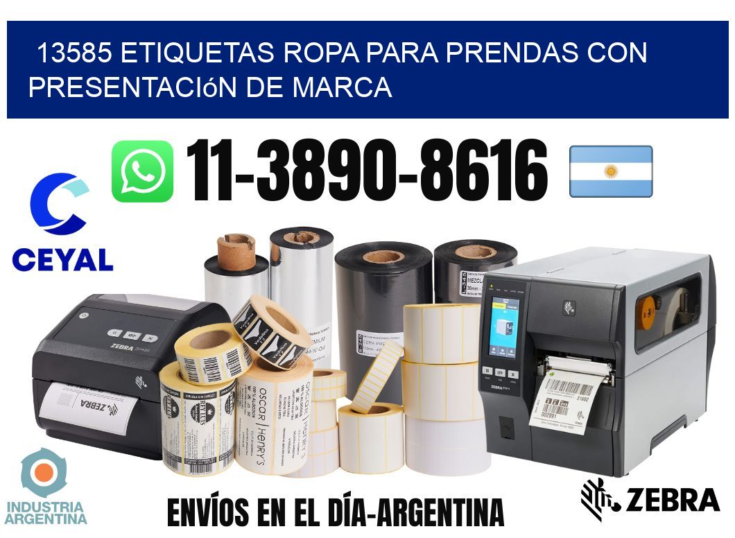 13585 Etiquetas ropa para prendas con presentación de marca