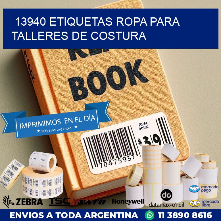 13940 Etiquetas ropa para talleres de costura