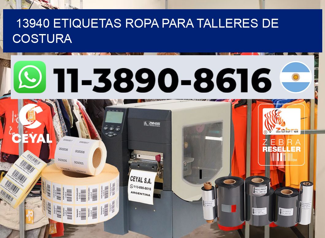 13940 Etiquetas ropa para talleres de costura