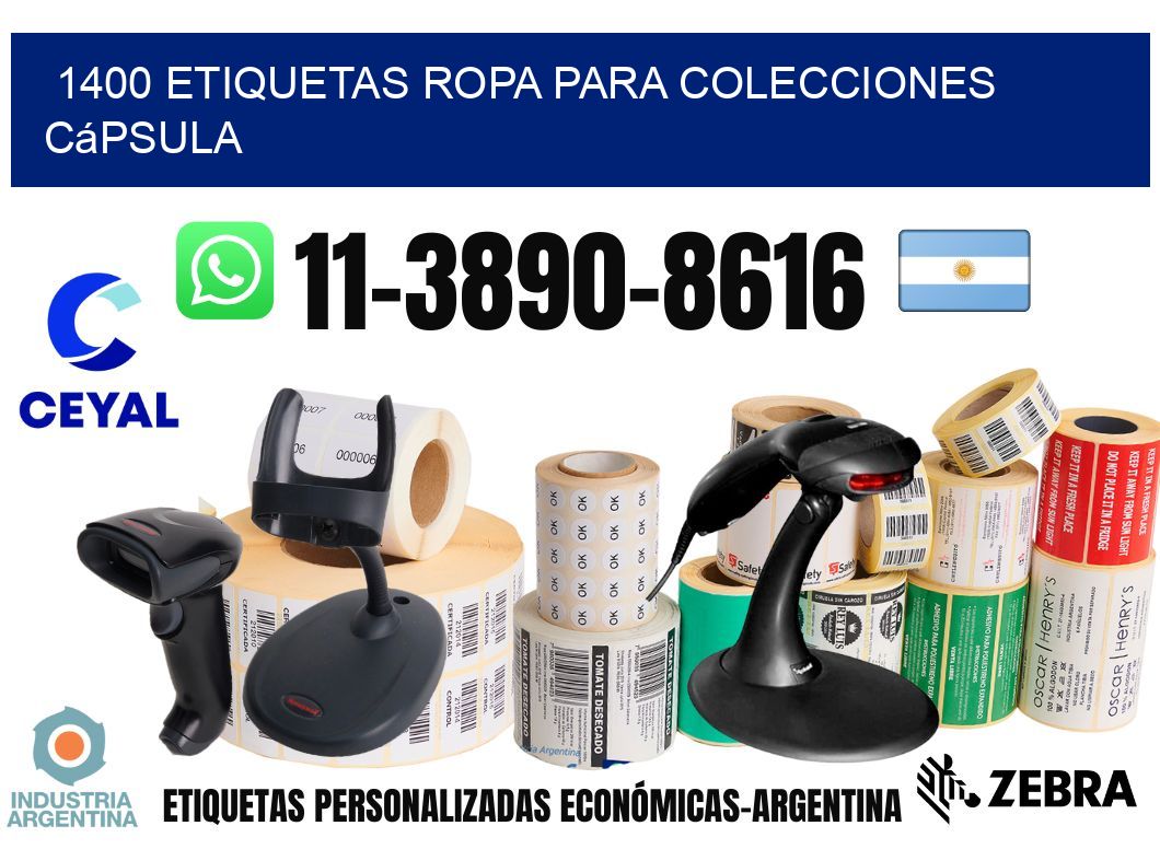 1400 Etiquetas ropa para colecciones cápsula