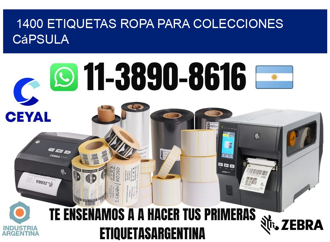 1400 Etiquetas ropa para colecciones cápsula