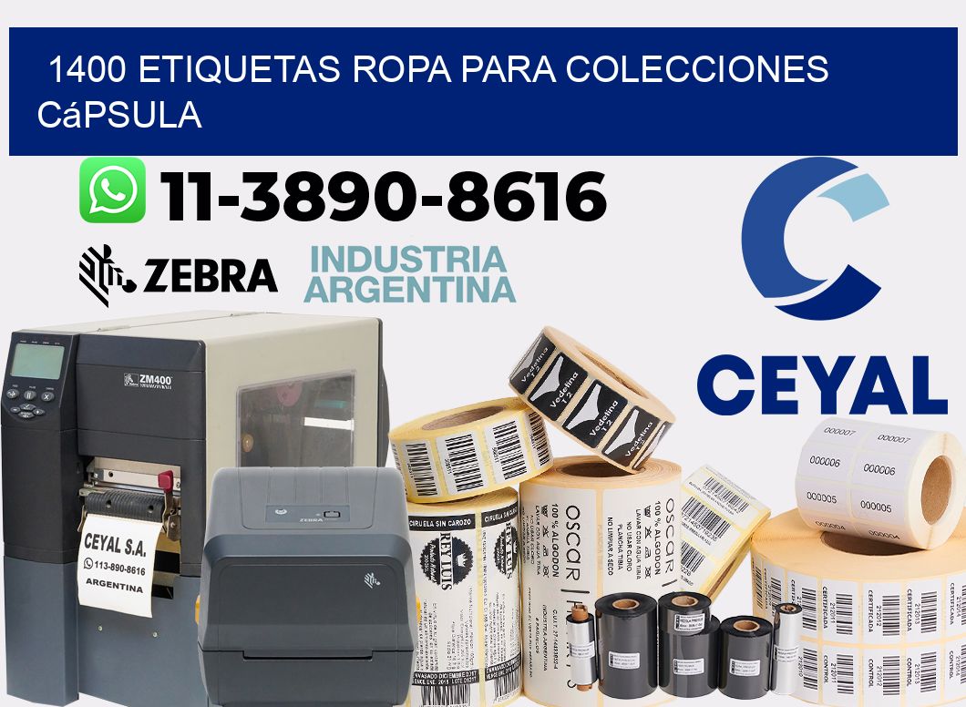 1400 Etiquetas ropa para colecciones cápsula