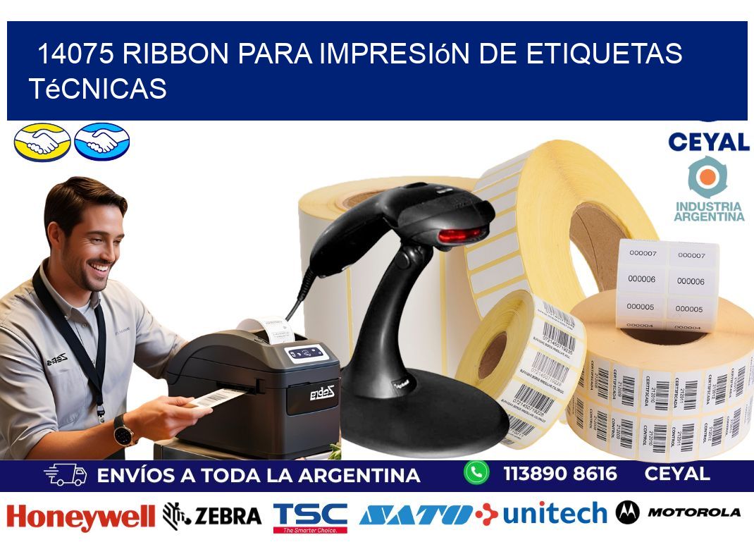 14075 ribbon para impresión de etiquetas técnicas